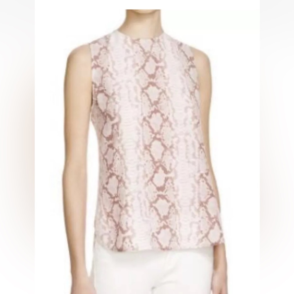 Equipment Femme Snake Print Pink S Blouse Silk